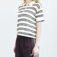 Sheer Striped Polo Knit