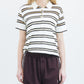 Sheer Striped Polo Knit
