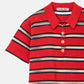 Sheer Striped Polo Knit
