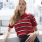 Sheer Striped Polo Knit