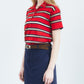 Sheer Striped Polo Knit