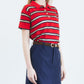 Sheer Striped Polo Knit