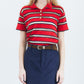 Sheer Striped Polo Knit