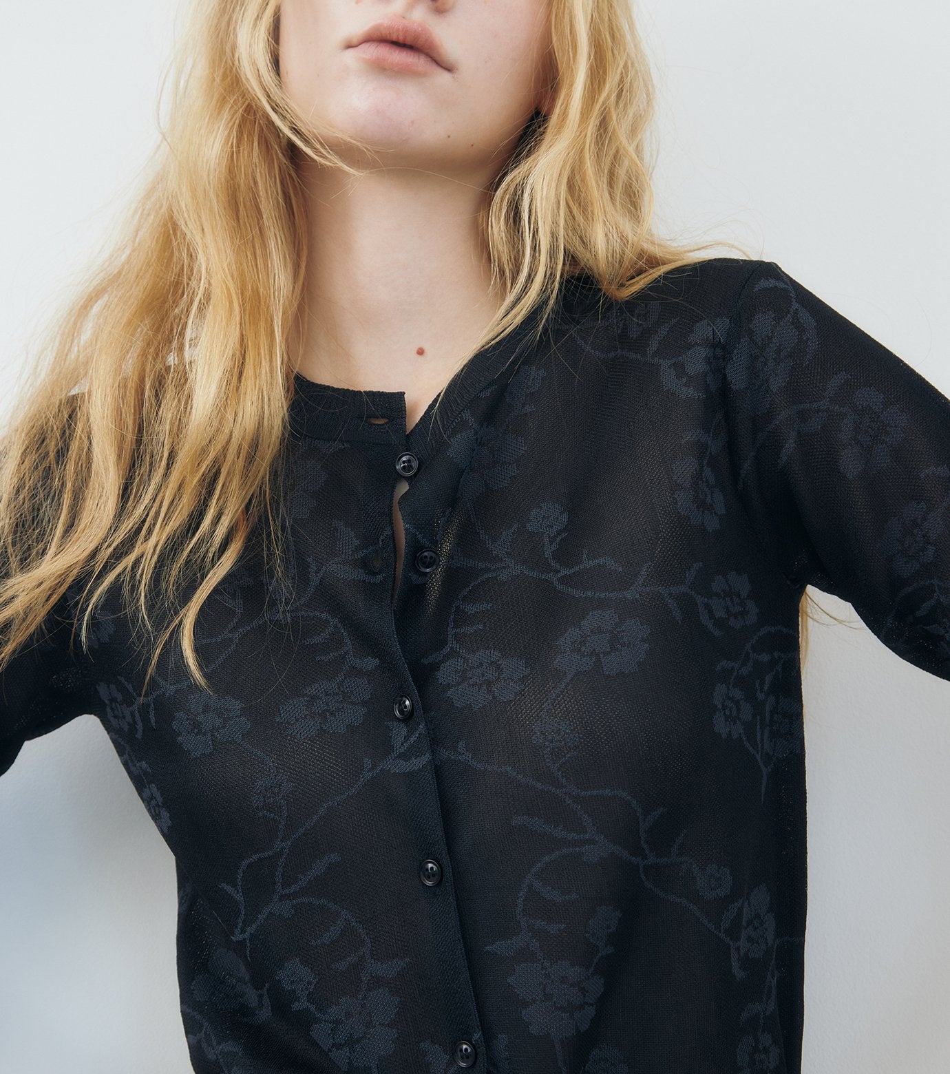 Floral Jacquard Cardigan