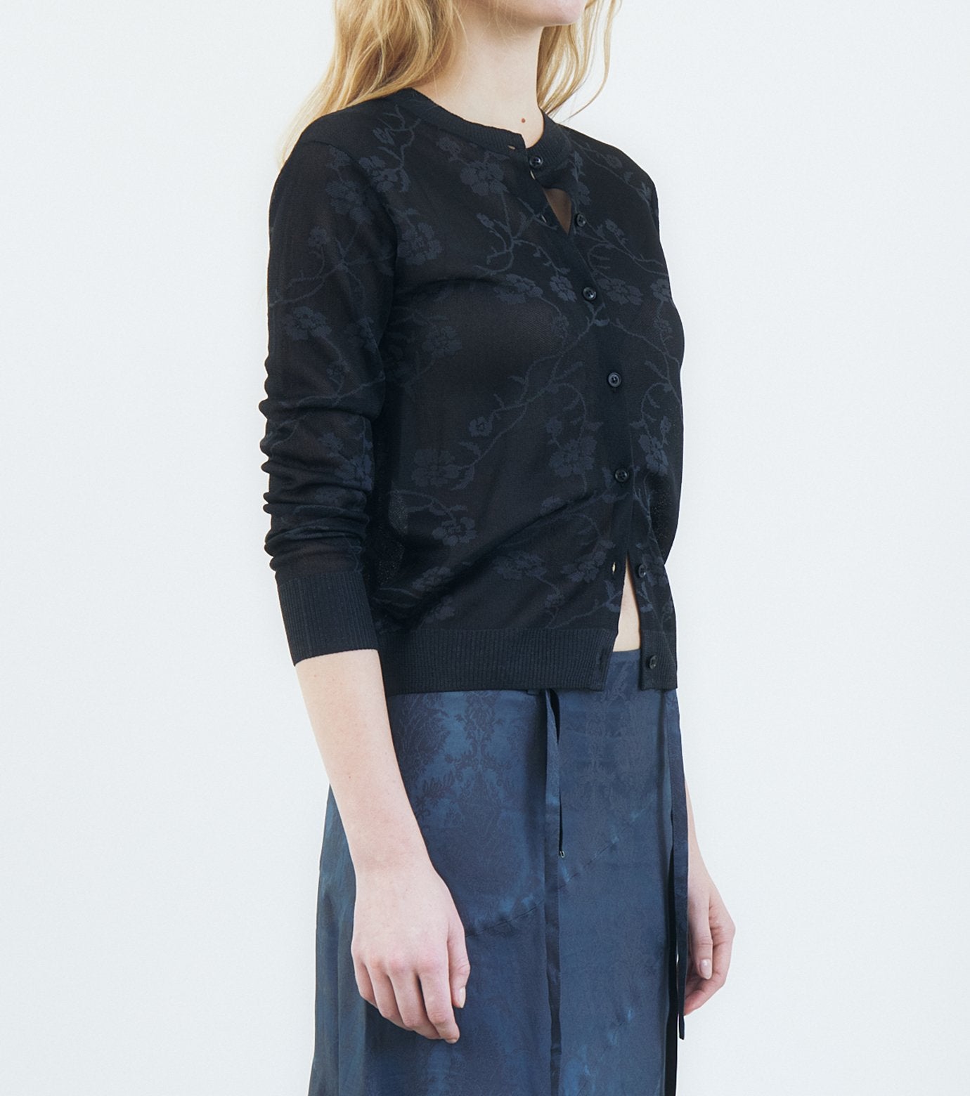 Floral Jacquard Cardigan