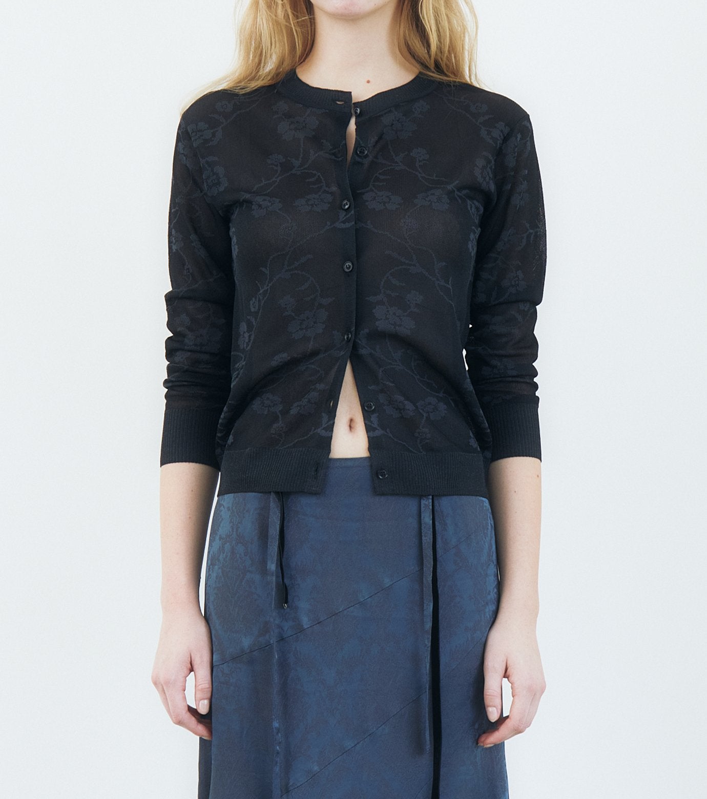 Floral Jacquard Cardigan