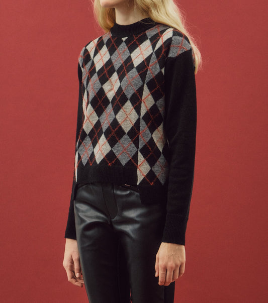 Argyle Knit Pullover
