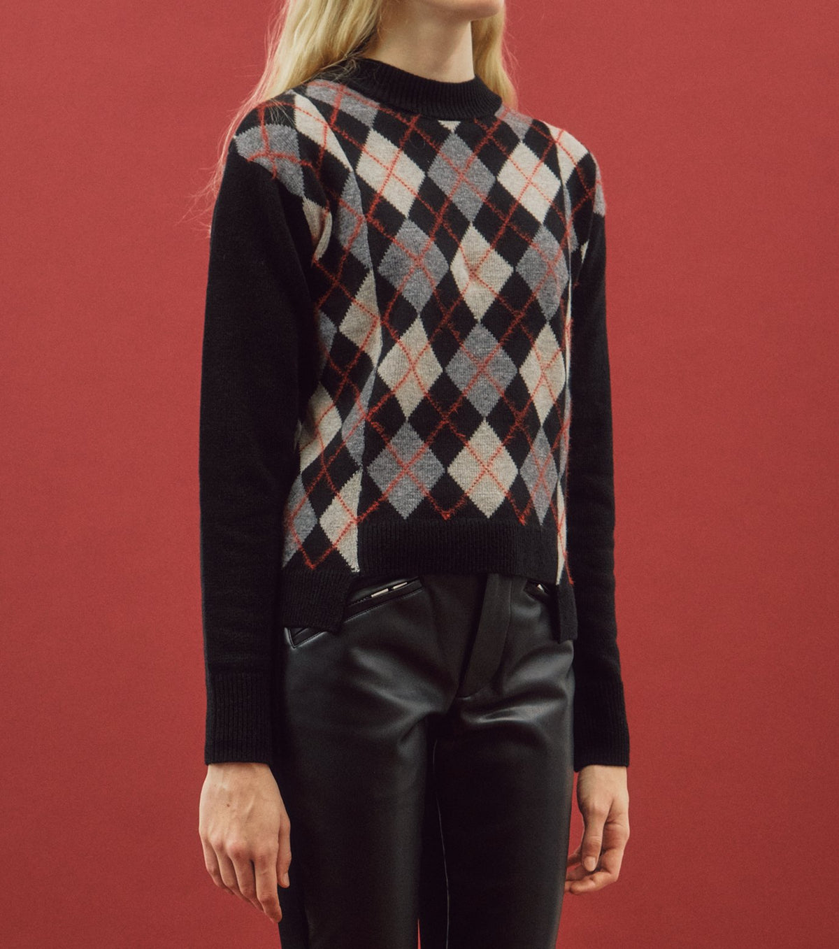 Argyle Knit Pullover