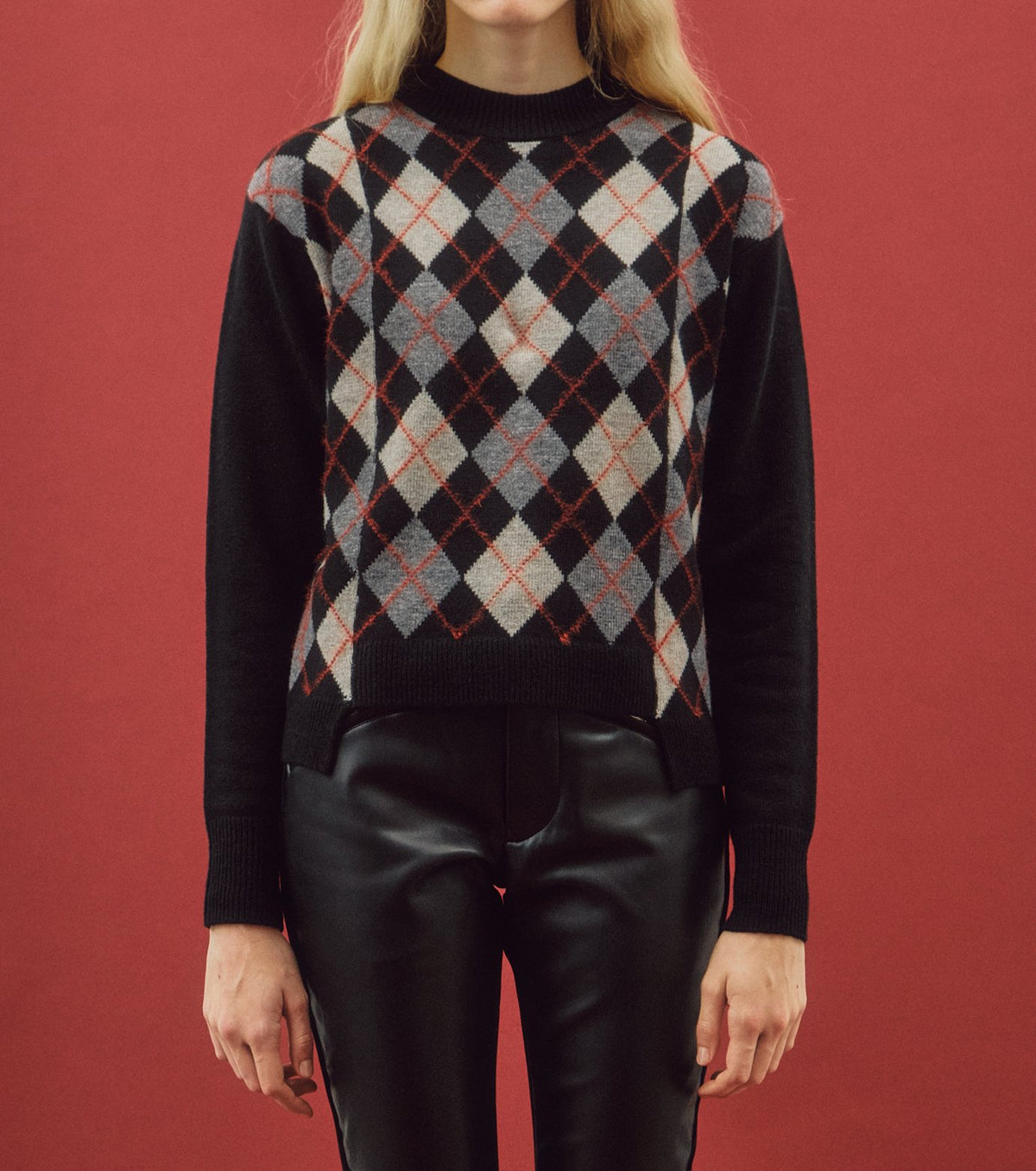 Argyle Knit Pullover