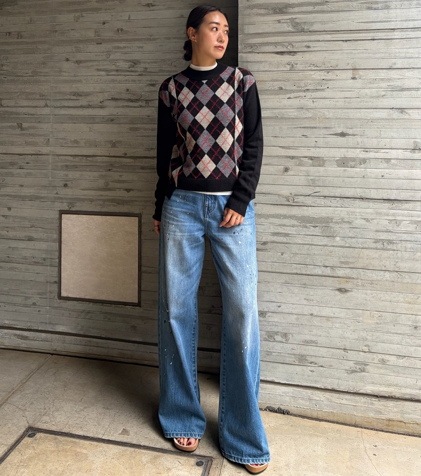 Argyle Knit Pullover