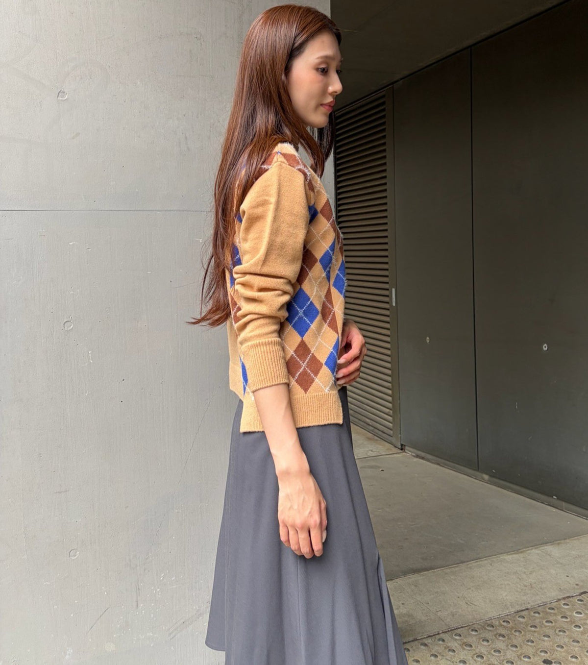 Argyle Knit Pullover