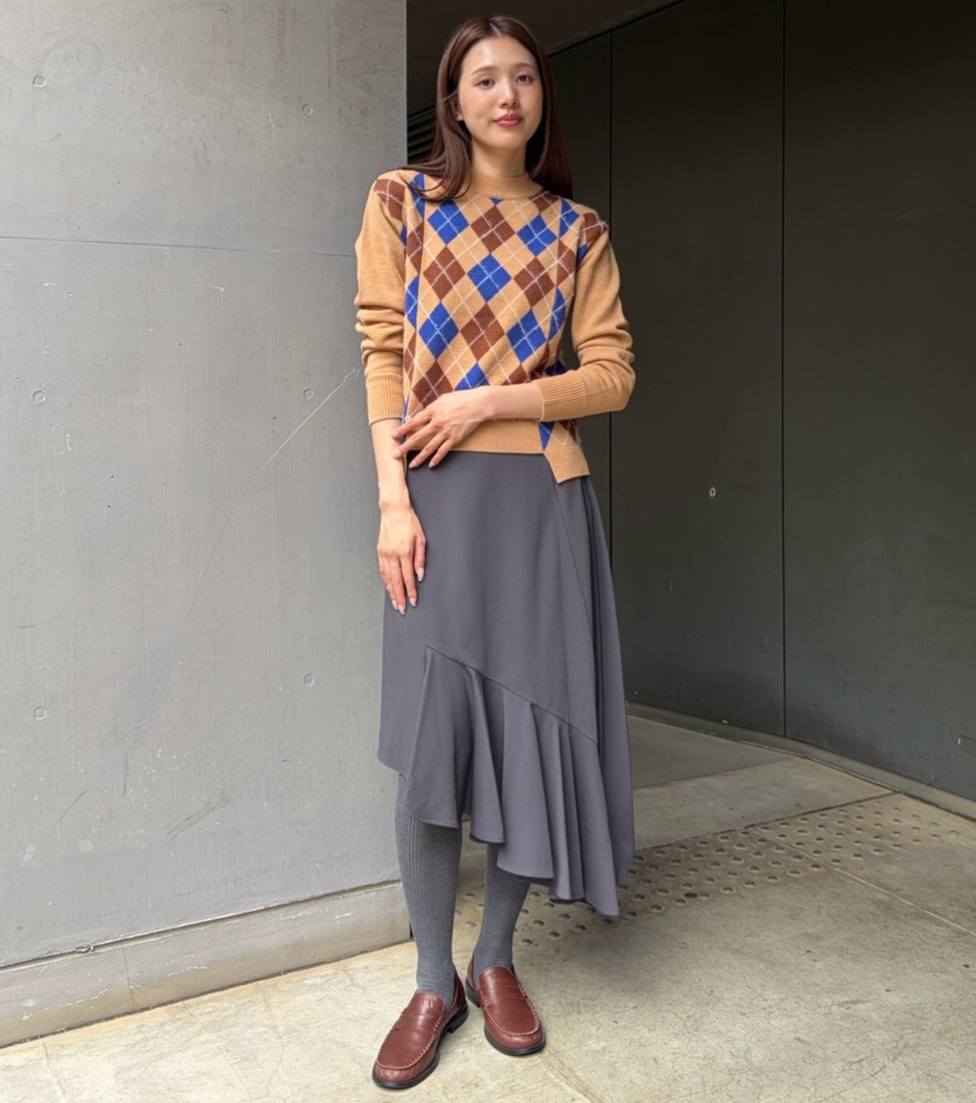 Argyle Knit Pullover