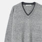 Contrast Collar V-Neck Pullover