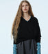 Contrast Collar V-Neck Pullover