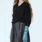 Contrast Collar V-Neck Pullover