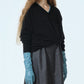 Contrast Collar V-Neck Pullover