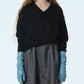 Contrast Collar V-Neck Pullover