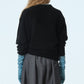 Contrast Collar V-Neck Pullover