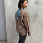 Contrast Collar V-Neck Pullover