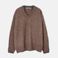 Contrast Collar V-Neck Pullover