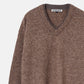 Contrast Collar V-Neck Pullover