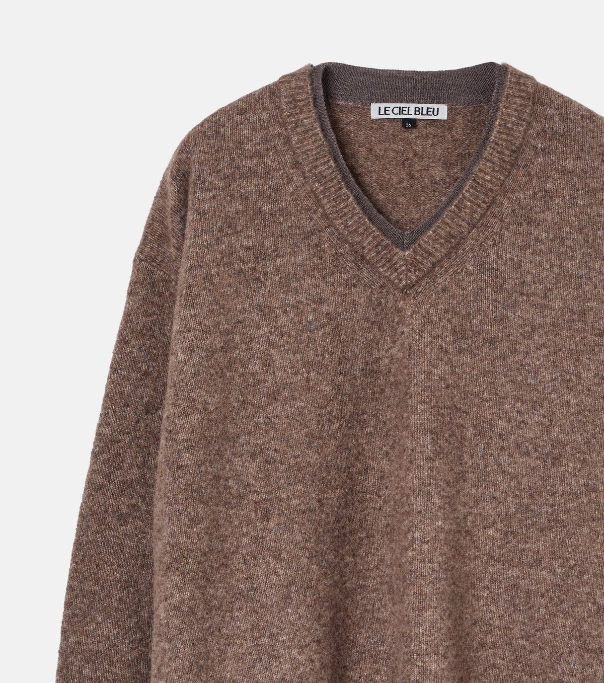 Contrast Collar V-Neck Pullover