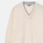Contrast Collar V-Neck Pullover