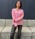 Contrast Collar V-Neck Pullover