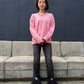 Contrast Collar V-Neck Pullover