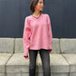 Contrast Collar V-Neck Pullover