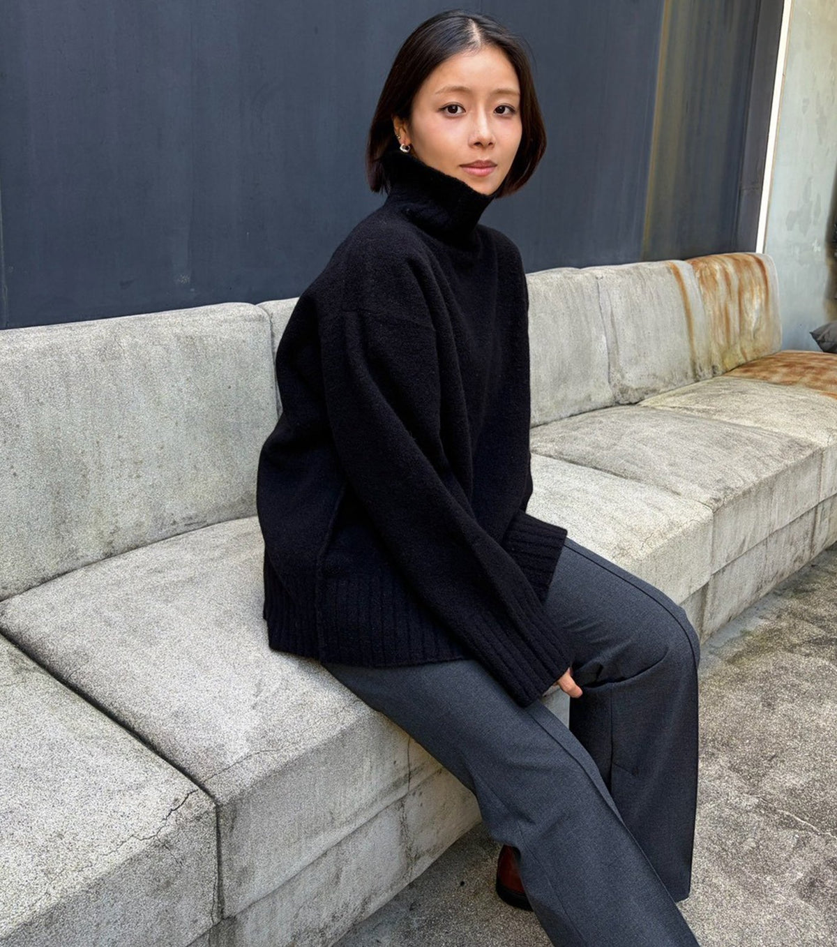 Relaxed Fit High-Neck Sweater