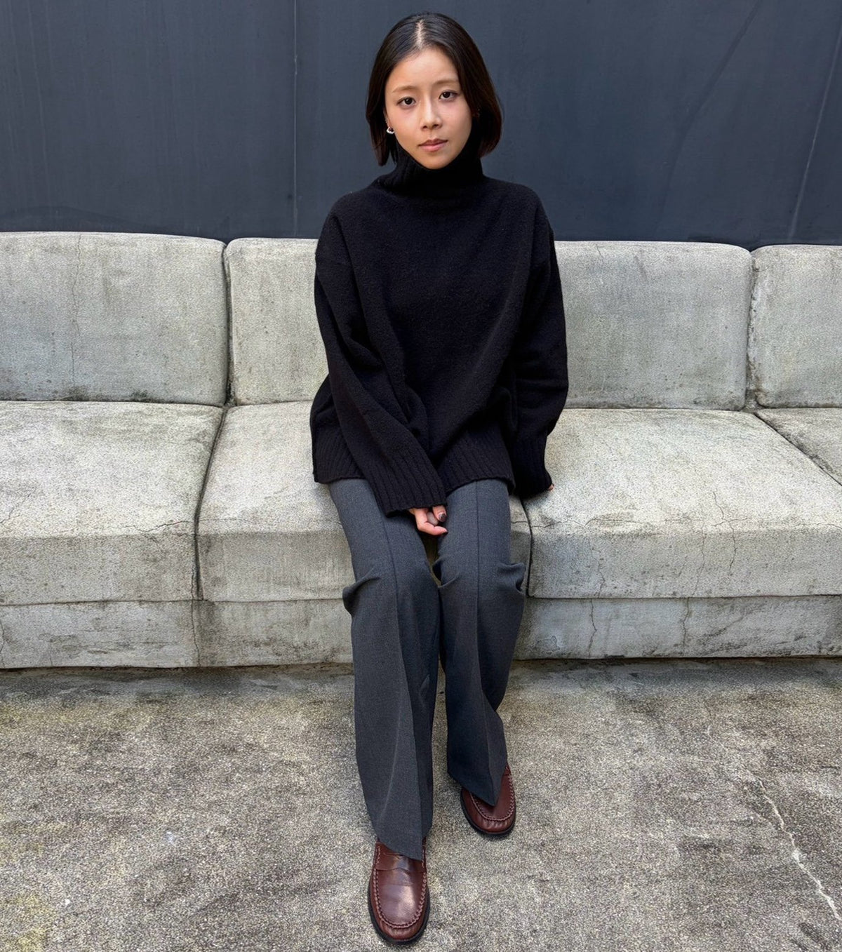 Relaxed Fit High-Neck Sweater