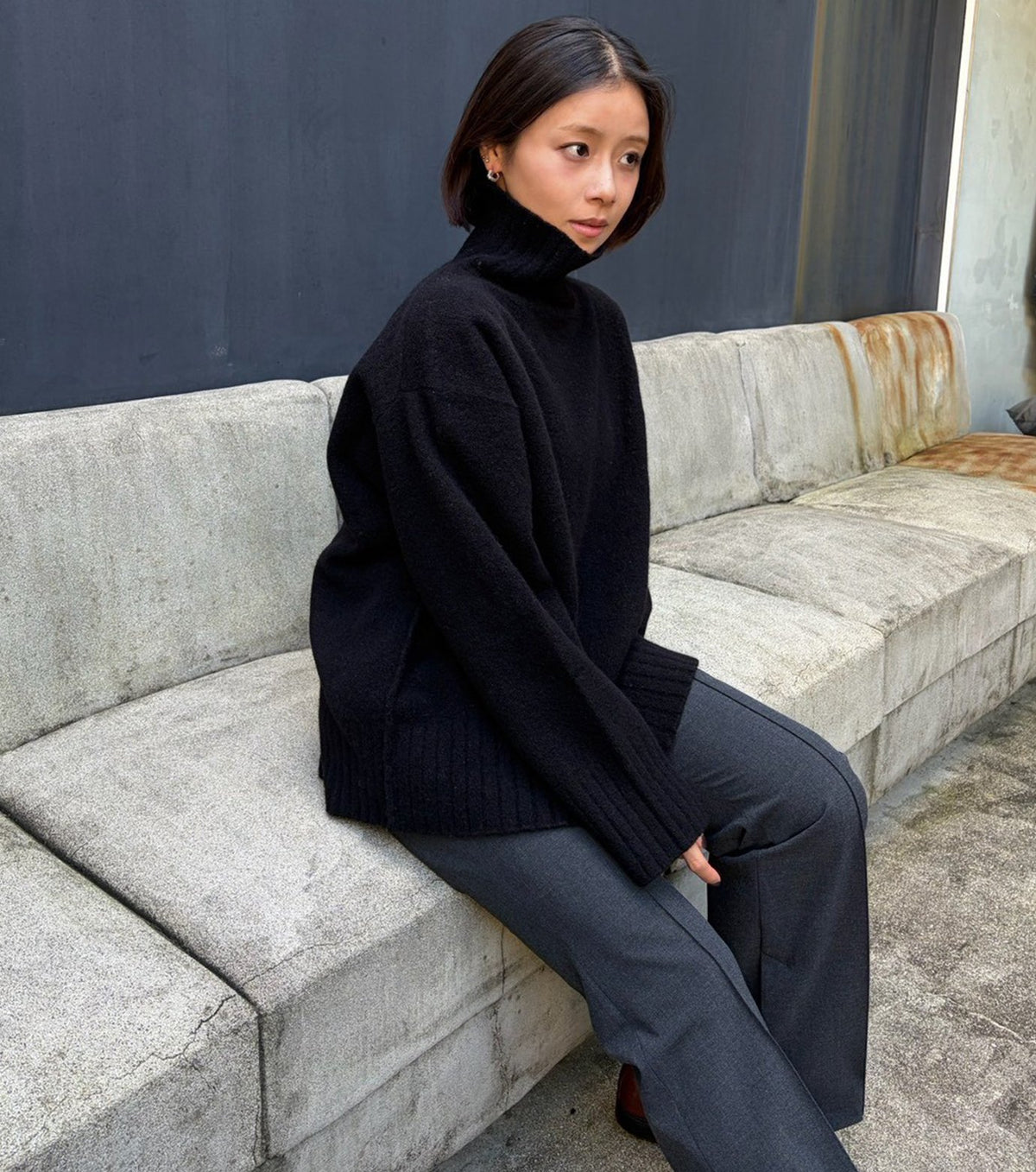Relaxed Fit High-Neck Sweater