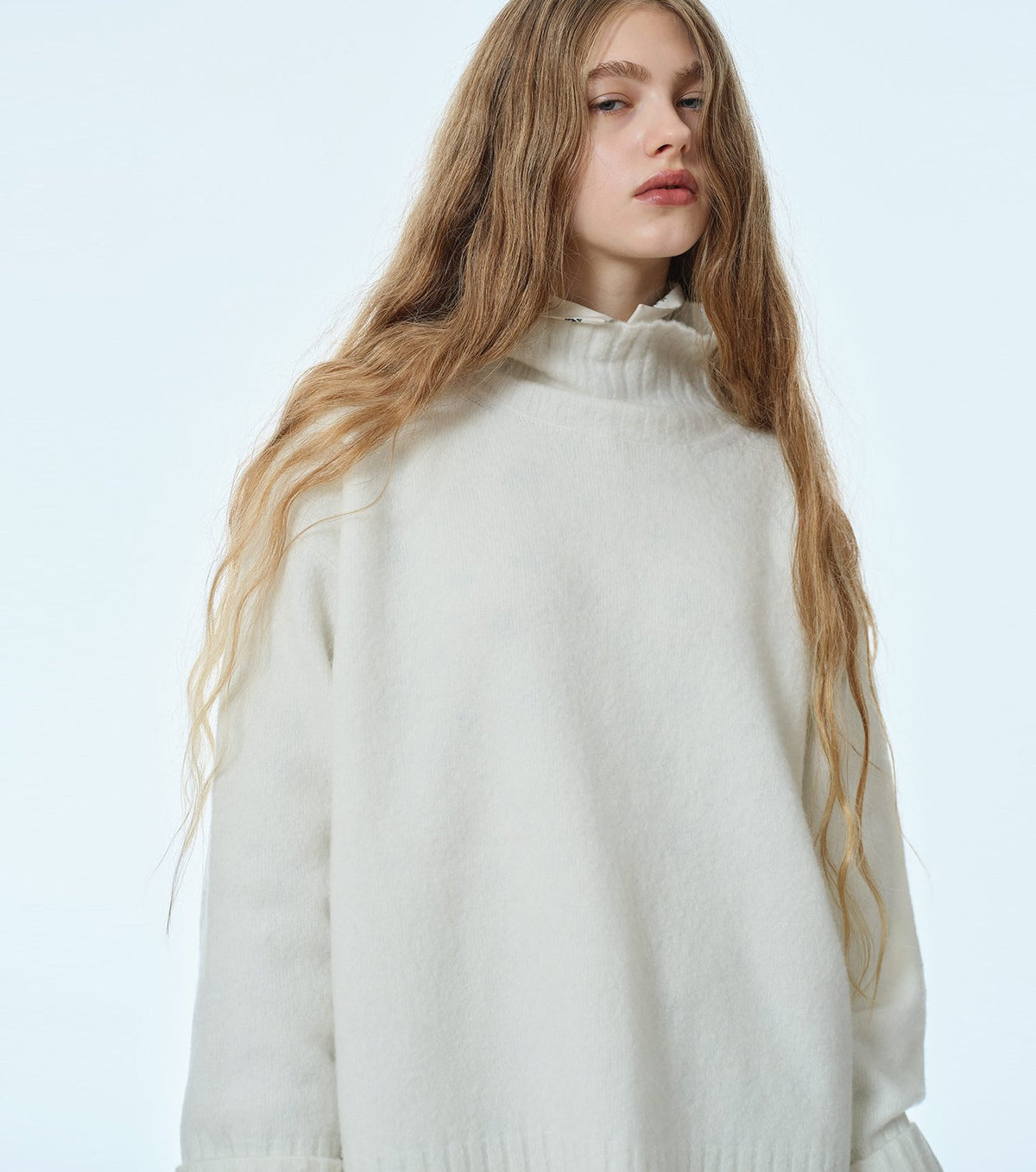 Relaxed Fit High-Neck Sweater