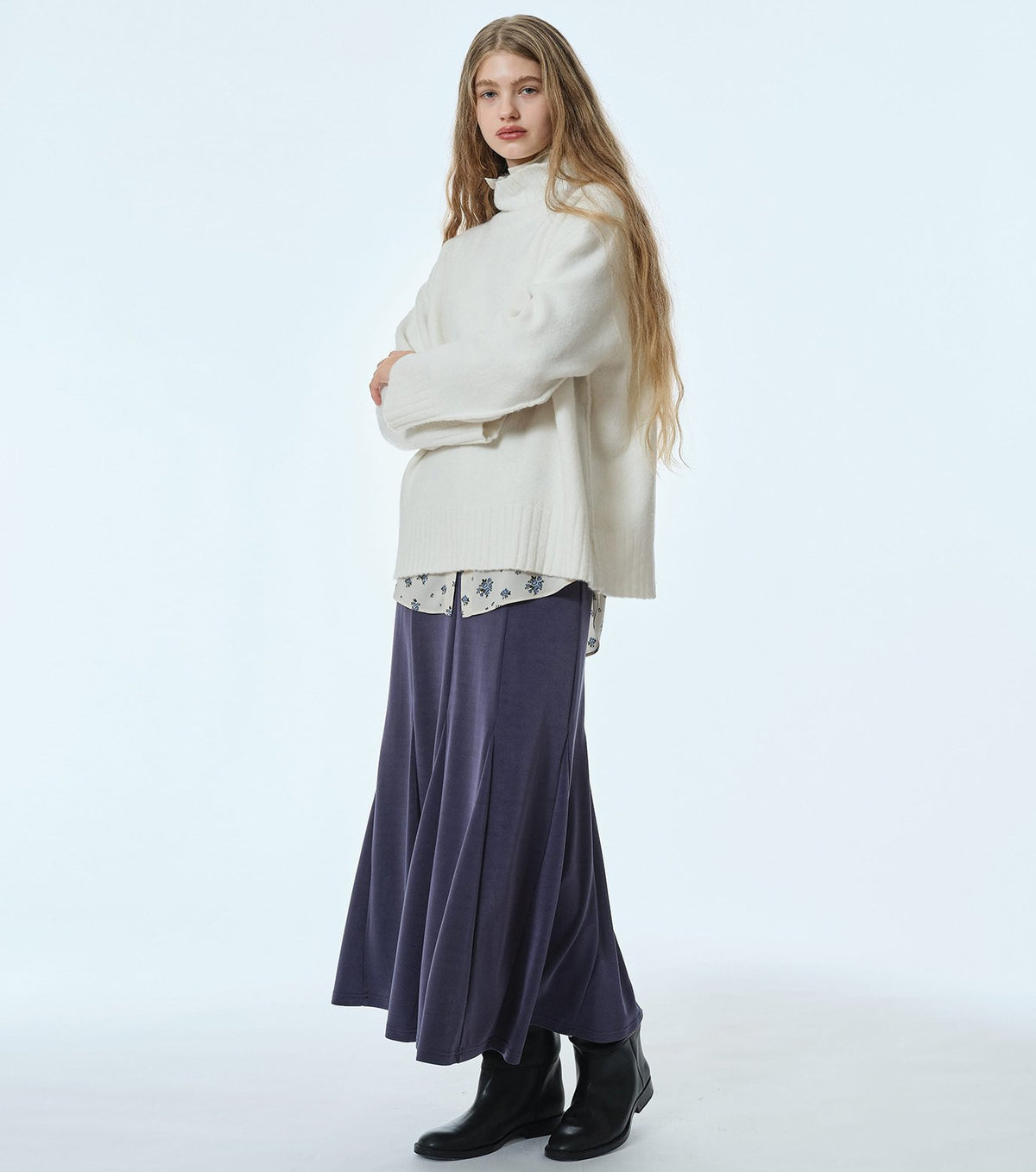 Relaxed Fit High-Neck Sweater