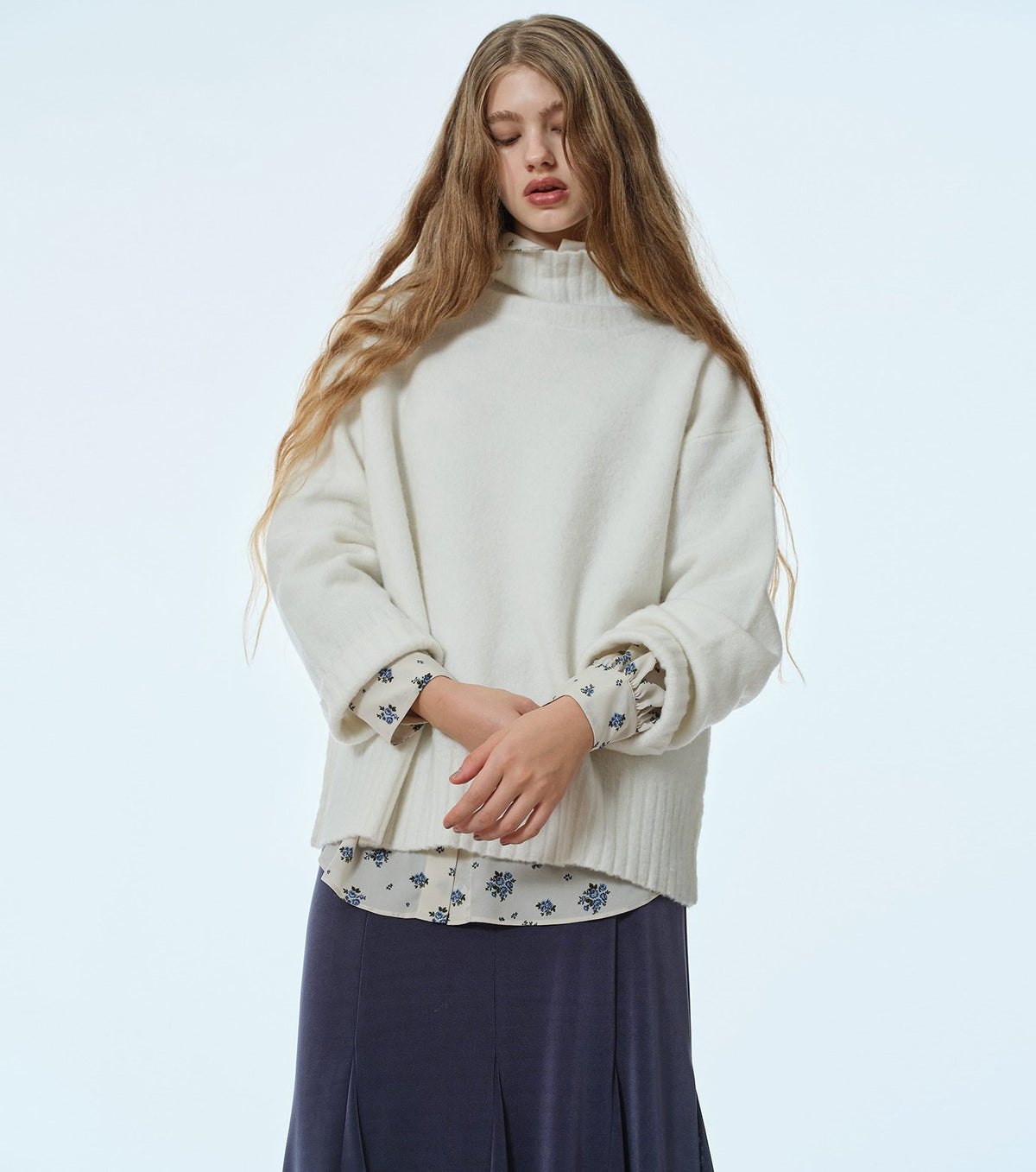 Relaxed Fit High-Neck Sweater