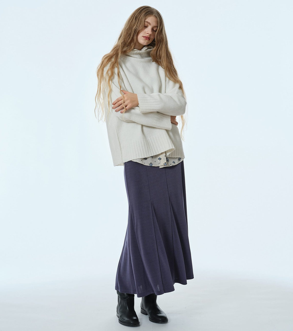 Relaxed Fit High-Neck Sweater