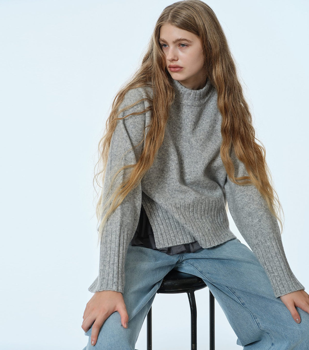 Relaxed Fit Crew Neck Sweater