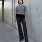 Faux Mink Hem Trim Knit Jacket