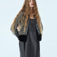 Faux Mink Hem Trim Knit Jacket