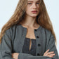 Faux Mink Hem Trim Knit Jacket