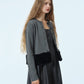 Faux Mink Hem Trim Knit Jacket