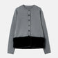 Faux Mink Hem Trim Knit Jacket