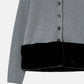 Faux Mink Hem Trim Knit Jacket