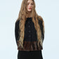 Faux Mink Hem Trim Knit Jacket