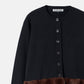 Faux Mink Hem Trim Knit Jacket