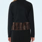 Faux Mink Hem Trim Knit Jacket
