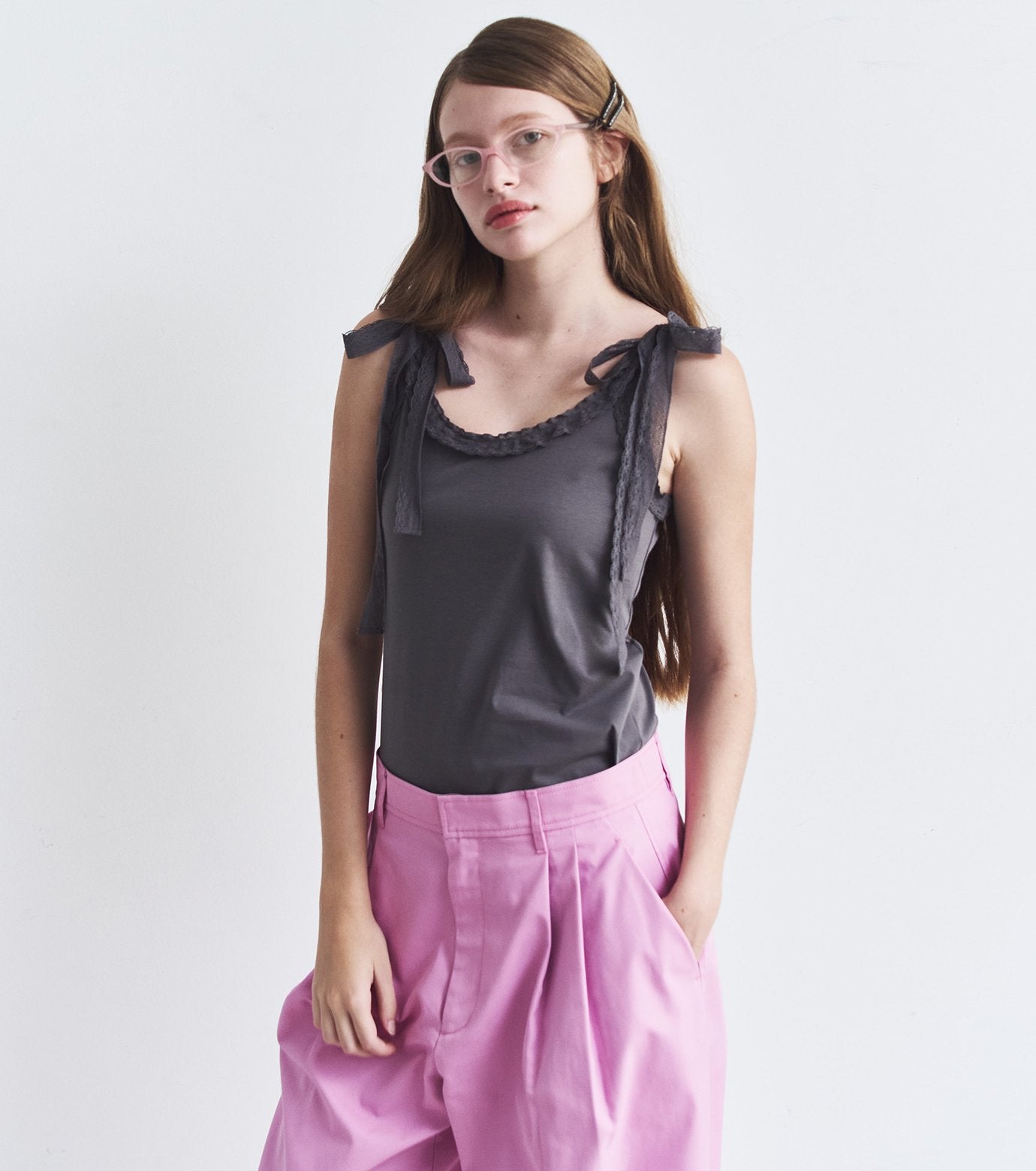 Lace Ribbon Cami Top