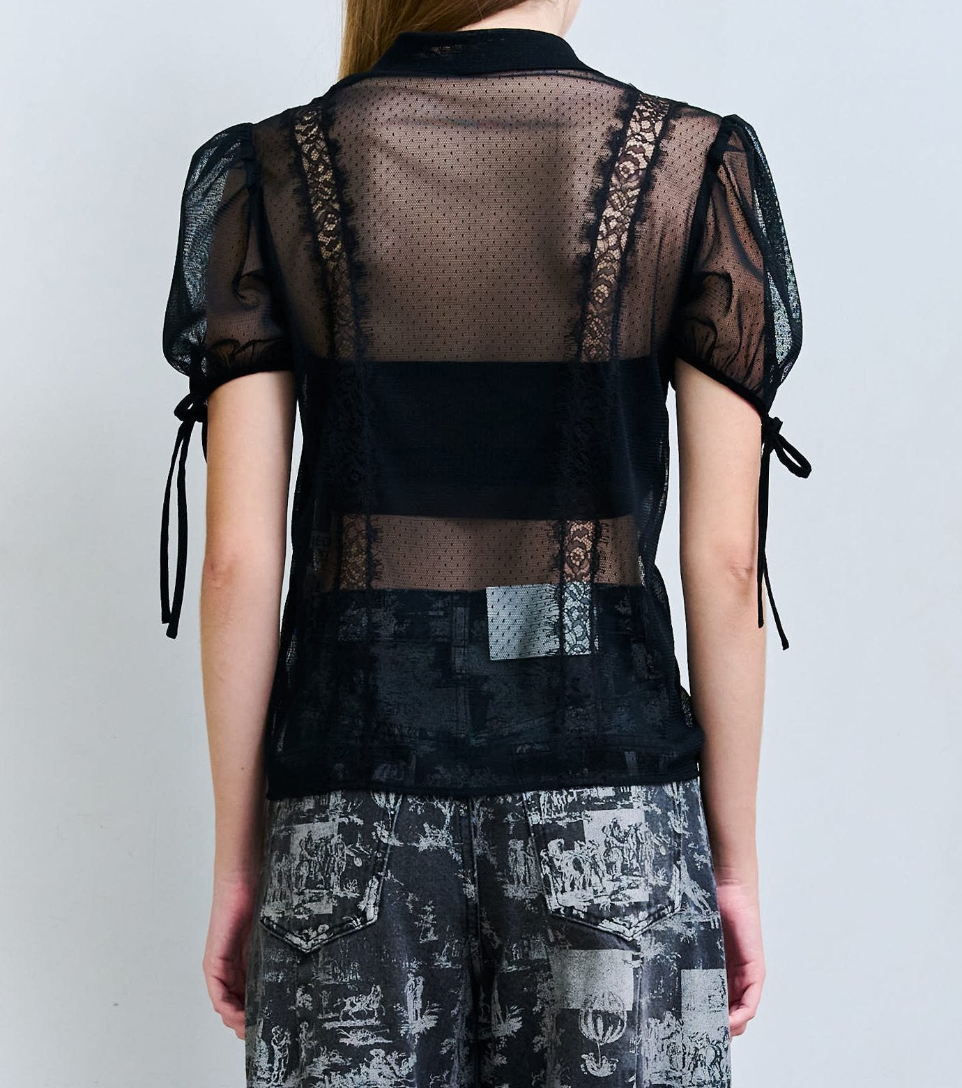 Dot Tulle & Lace Blouse