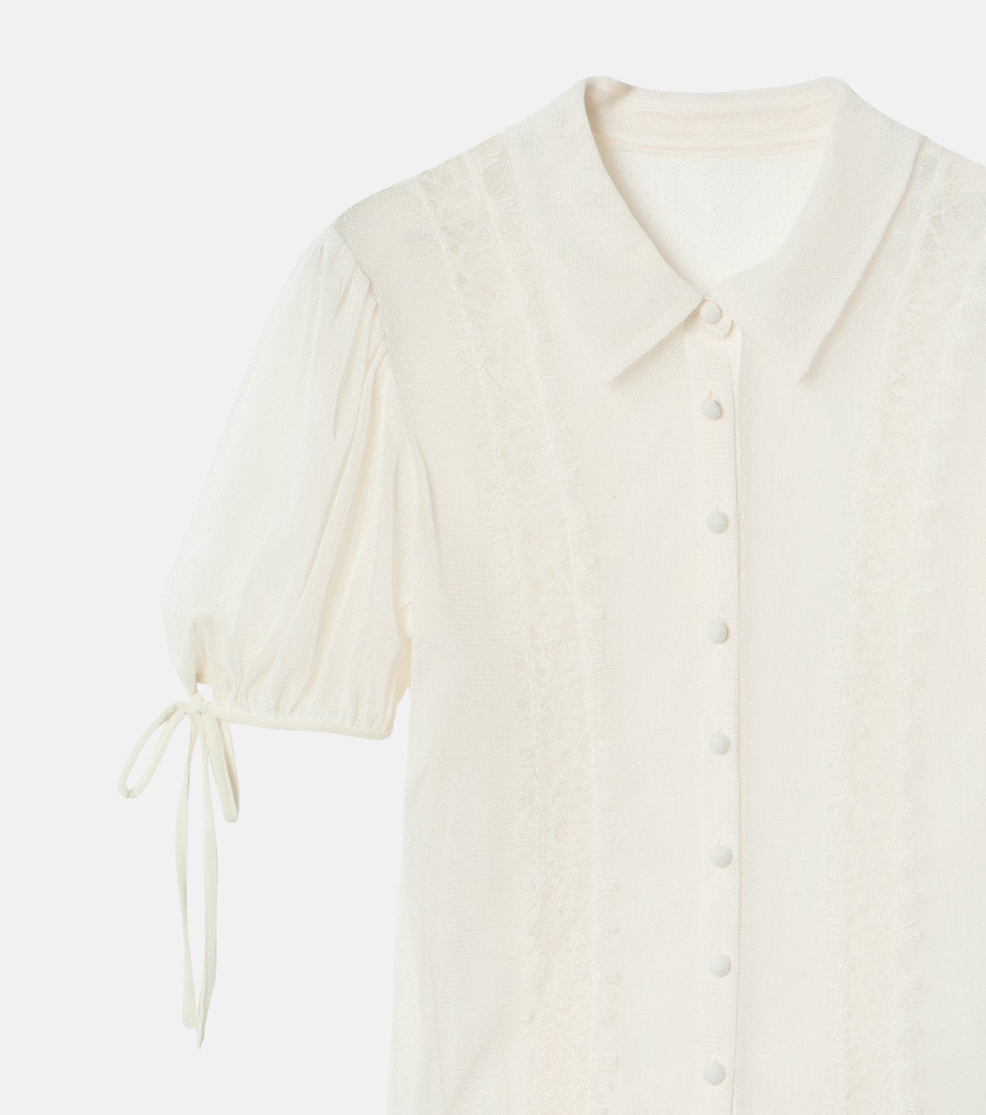 Dot Tulle & Lace Blouse